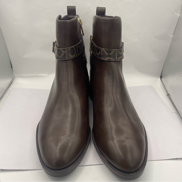 Calvin Klein Dhara brown ankle boots CK hardware logo women’s Size 10M
